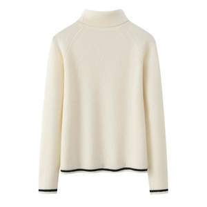 OEM Custom New Designer Autumn Winter Turtleneck Wool Women Ladies Knitted Pullover Tops Sweater 