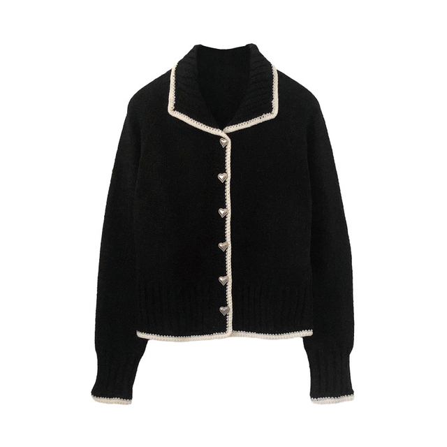 OEM Factory Custom Fall Winter Ladies Knitwear Polo Neck Knitted Sweater Coat Jacket Cardigan for Women