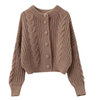 OEM Manufacturer Custom Spring Fall Designer Casual Ladies Knitted Sweater Coat Tops Cardigan for Women