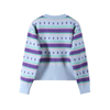 OEM Custom New Designer Autumn Winter Fashion Jacquard Striped Knitted Pullover Sweater for Women