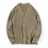 OEM Custom New Simple Loose Solid Color Long Sleeve Casual Knitted Sweater Cardigan for Men