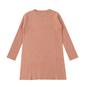 Fall Winter OEM Factory Custom Long Sleeve Pink Loose Women Pullover Knit Sweater Dress