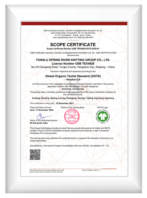 GOTS Global Organic Textile Standard Demonstration