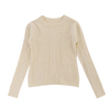 Autumn Winter OEM Factory Custom White Crewneck Long Sleeve Women Pullover Knit Sweater