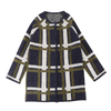 OEM Factory Custom Plaid Print Long Sleeve Women Ladies Knit Sweater Coat Cardigan