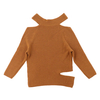 Fall Winter OEM Manufacturer Custom Long Sleeve Crew Neck Khaki Irregular Women Pullover Knit Sweater