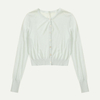 Tencel Linen Blended OEM Factory Custom Long Sleeves Beige Women Ladies Short Slim Knit Sweater Cardigan