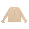 Fall Winter OEM Factory Custom Long Sleeve Button Ruffles Women Pullover Knit Sweater