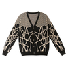 OEM Custom Black Print Long Sleeve Wool Women Ladies Knit Sweater Coat Cardigan
