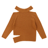 Fall Winter OEM Manufacturer Custom Long Sleeve Crew Neck Khaki Irregular Women Pullover Knit Sweater