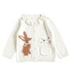 OEM Custom Girl\'s Long Sleeve Winter Rabbit Knit Button Up Cardigan Sweater Coat for Kids Girl
