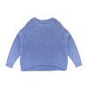 Fall Winter OEM Factory Custom Blue Long Sleeve Women Pullover Knit Sweater