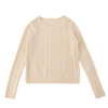 Fall Winter OEM Factory Custom Long Sleeve Hollow Wool Women Pullover Knit Sweater